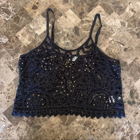 Free People Tops - Free People beaded cropped tank!